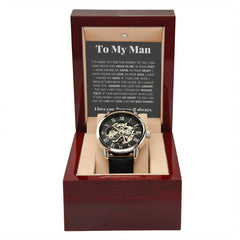 To My Man Life, Love, Best Friend – Luxury Openwork Watch